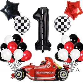 1 Yaş Yarış Arabası Temalı Doğum Günü Parti Kutlama Balon Seti 