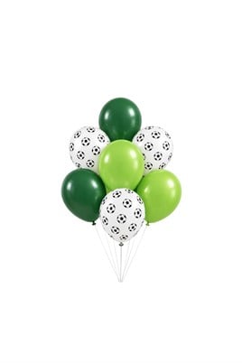 10-12 İnç Futbol Topu Açık ve Koyu Yeşil Balon 10 adet