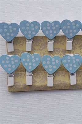 10 Adet 4 Cm Mavi Kalpli Süs Mandalı 