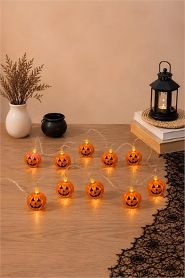 10lu Balkabağı LED Işık Halloween Cadılar Bayramı Tavan ve Dekor Süsü