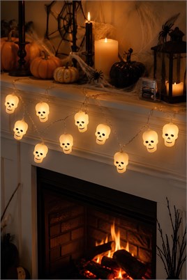 10'lu Kurukafa LED Işık Halloween Cadılar Bayramı Tavan ve Dekor Süsü