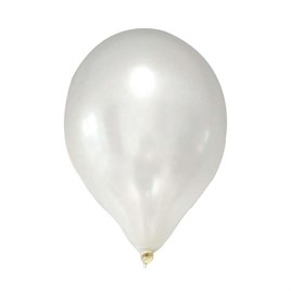 12 İnç Metalik Beyaz Balon 10 Adet