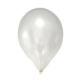12 İnç Metalik Beyaz Balon 10 Adet
