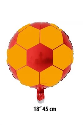 18 İnç Sarı Kırmızı Futbol Topu Folyo Balon – 45 cm