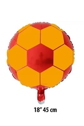 18 İnç Sarı Kırmızı Futbol Topu Folyo Balon – 45 cm