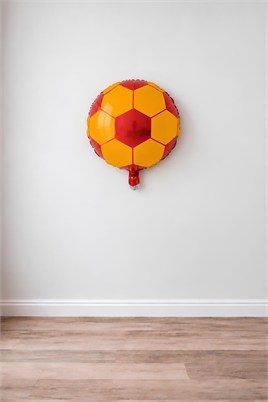 18 İnç Sarı Kırmızı Futbol Topu Folyo Balon – 45 cm