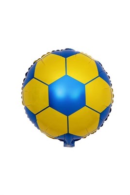 18 inç Sarı Lacivert Futbol Topu Folyo Balon-45 cm