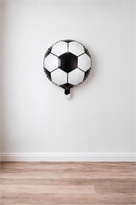18 inç Siyah Beyaz Futbol Topu Folyo Balon-45 cm