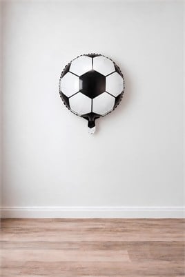 18 inç Siyah Beyaz Futbol Topu Folyo Balon-45 cm