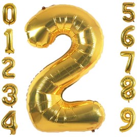 2 İki Rakam Gold Folyo Balon 32-34