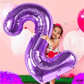 2 İki Rakam Mor Folyo Balon 32