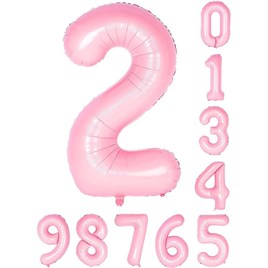 2 İki Rakam Pembe Folyo Balon 34