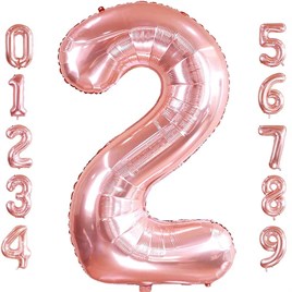 2 İki Rakam Rose Gold Folyo Balon 32-34