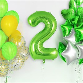 2 Rakam Açık Yeşil Folyo Balon 32-34