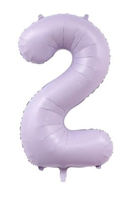2 Rakam Lila Folyo Balon 40 inç 100 cm