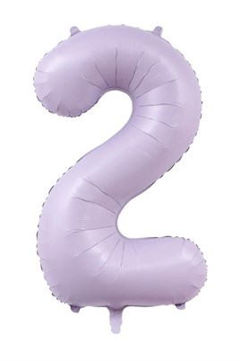 2 Rakam Lila Folyo Balon 40 inç 100 cm