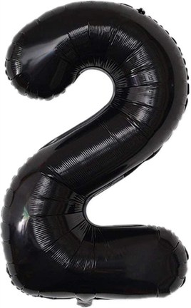 2 Siyah Rakam Folyo Balon 34