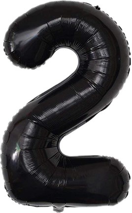 2 Siyah Rakam Folyo Balon 34