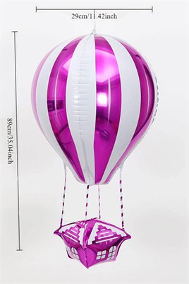 22 İnç Uçan Balon Temalı Gül Kırmızı Folyo Balon 88-28 Cm