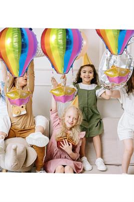 22 İnç Uçan Balon Temalı Rengarenk Folyo Balon 88-28 Cm