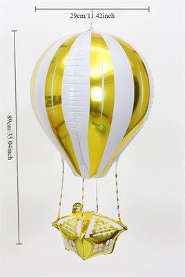 22 İnç Uçan Balon Temalı Sarı Folyo Balon 88-28 Cm