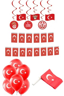 23 Nisan Bayramı Kutlama Seti 1 Milli Bayram Süs Çocuk Bayramı Gösteri Süsü