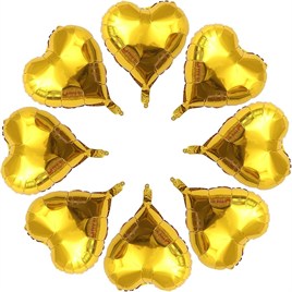 25 Adet Gold Kalp Folyo Balon 10 Inç 