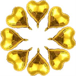 25 Adet Gold Kalp Folyo Balon 10 Inç 