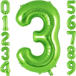 3 Rakam Açık Yeşil Folyo Balon 32-34