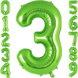 3 Rakam Açık Yeşil Folyo Balon 32-34
