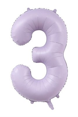 3 Rakam Lila Folyo Balon 40 inç 100 cm