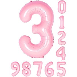 3 Üç Rakam Pembe Folyo Balon 34