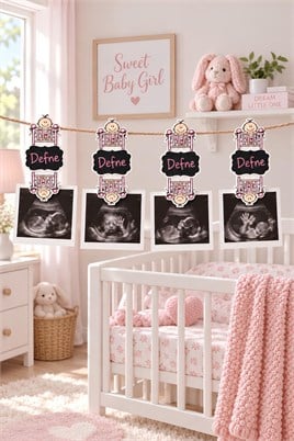 4 Adet 7 Cm Pembe Kız Bebek Süs Mandalı 