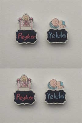 4 Adet 7 Cm Pembe Kız Bebek Süs Mandalı 