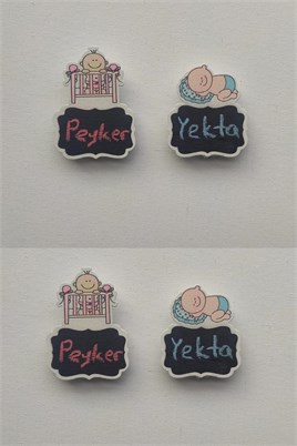 4 Adet 7 Cm Pembe Kız Bebek Süs Mandalı 