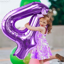 4 Dört Rakam Mor Folyo Balon 32