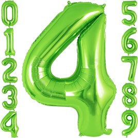 4 Rakam Açık Yeşil Folyo Balon 32-34