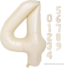 4 Rakam Krem Folyo Balon 34 inç 76-82 cm