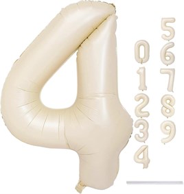 4 Rakam Krem Folyo Balon 34 inç 76-82 cm
