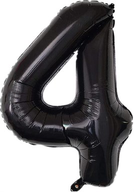 4 Siyah Rakam Folyo Balon 34