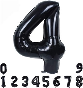 4 Siyah Rakam Folyo Balon 34