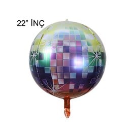 4D Büyük Boy Çok Renkli Küre Folyo Balon  22