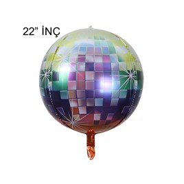 4D Büyük Boy Çok Renkli Küre Folyo Balon  22