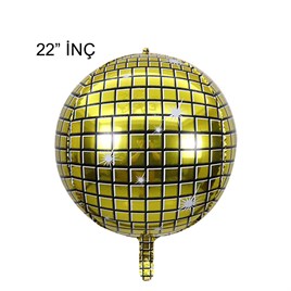 4D Büyük Boy Gold Disko Küre Folyo Balon  22