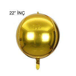 4D Büyük Boy Gold Küre Folyo Balon  22