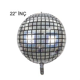 4D Büyük Boy Gümüş Disko Küre Folyo Balon  22
