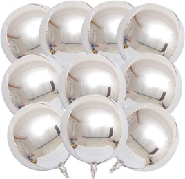 4D Büyük Boy Gümüş Küre Folyo Balon  22