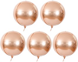4D Büyük Boy Rose Gold Küre Folyo Balon  22