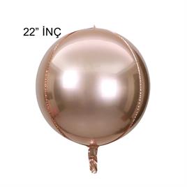 4D Büyük Boy Rose Gold Küre Folyo Balon  22