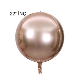 4D Büyük Boy Rose Gold Küre Folyo Balon  22